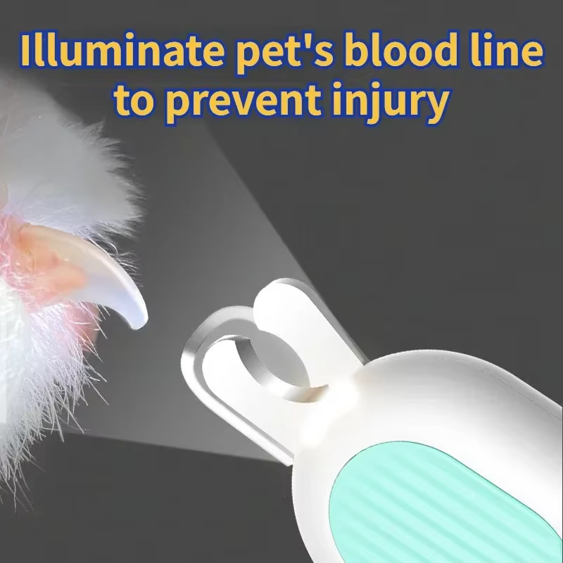 Cortauñas antisalpicaduras con luz LED y bloqueo para gatos y perros - imagen 4