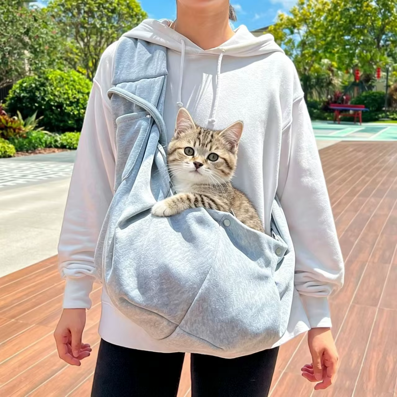 Bolso bandolera de transporte ajustable para gatitos y cachorros - imagen 3