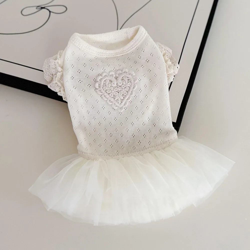 Vestido de malla beige para perro pequeño