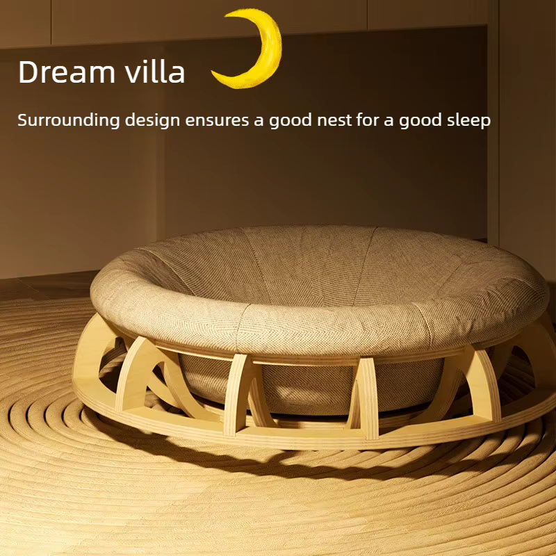 Cama redonda grande para gatos y perros – Nido cálido interior - imagen 5