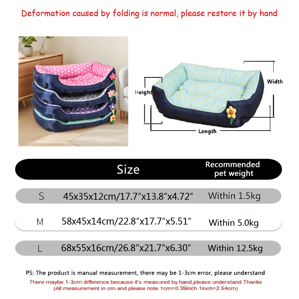 Cama para perros tipo sofá diseño floral