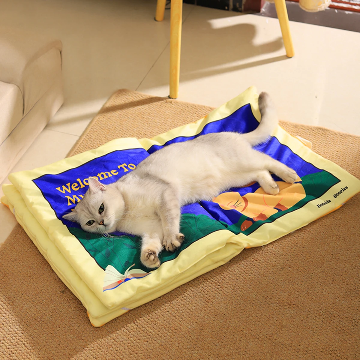 Alfombra plegable para gato y perro estilo libro