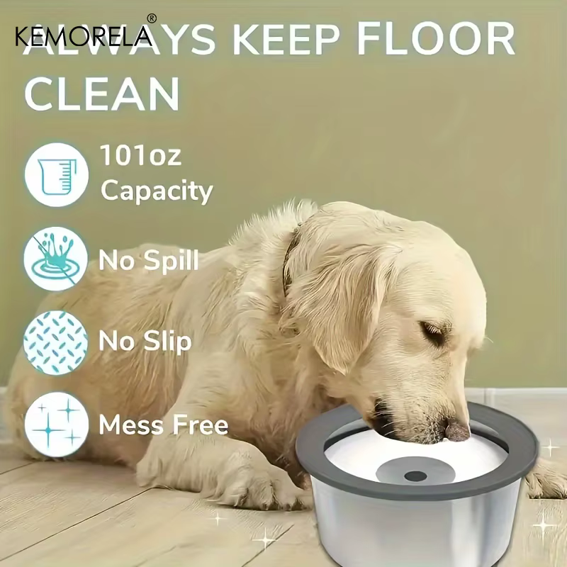 Bebedero para perros antivuelco con disco flotante y bebida lenta - imagen 2