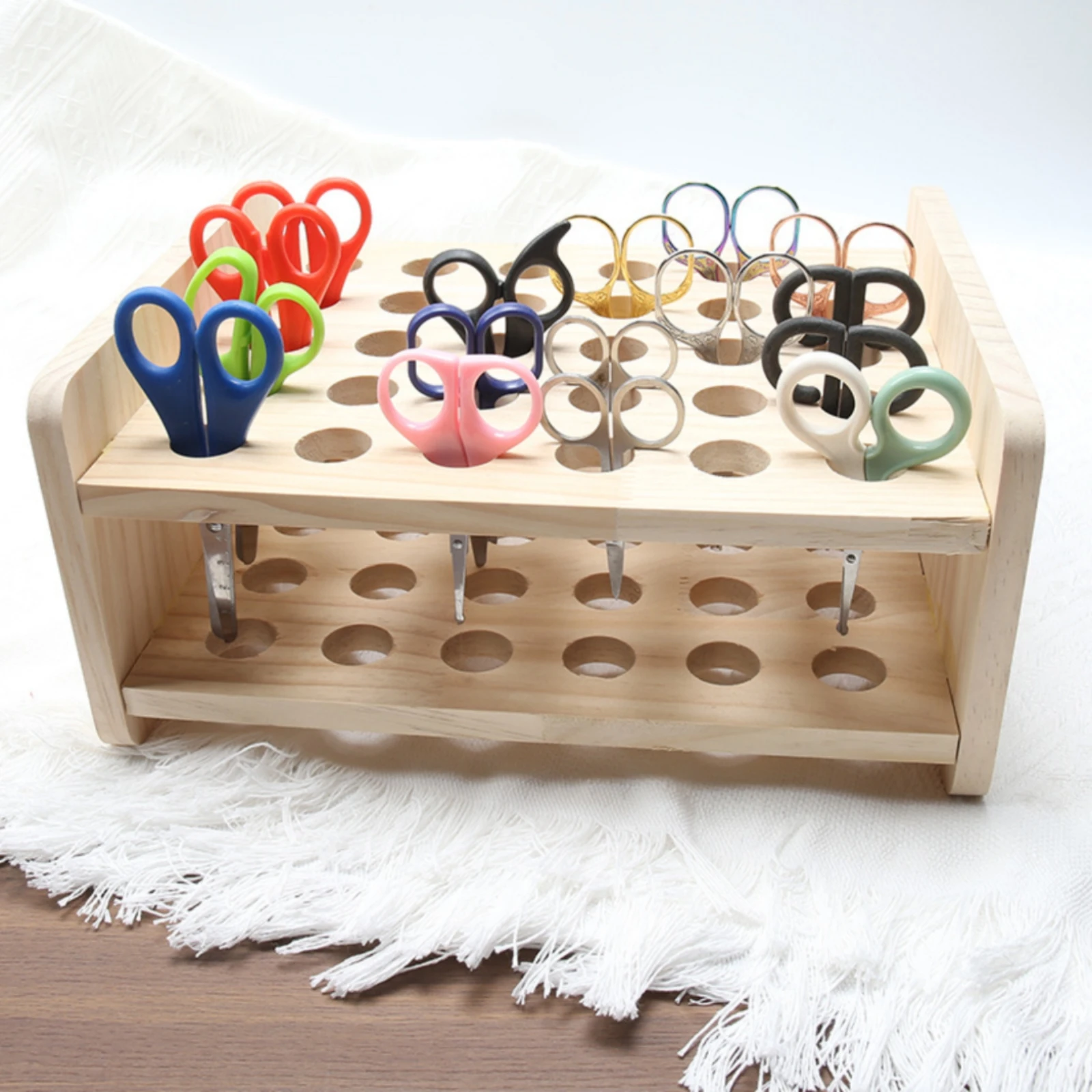 Organizador Madera para Tijeras de Peluquería Pet – Doble Nivel - imagen 5