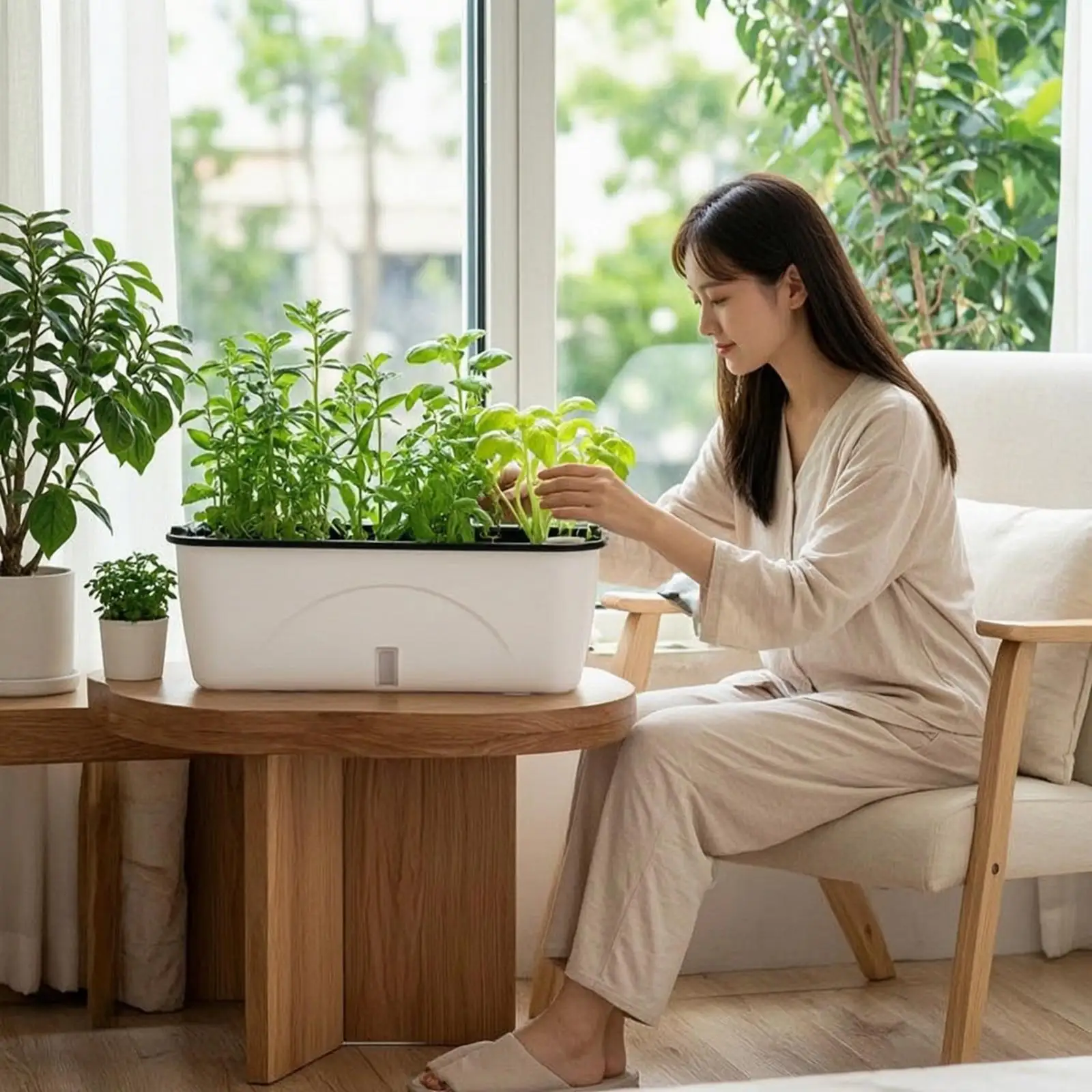 Macetero Autorriego Rectangular para Balcón y Alféizar – Riego Automático para Plantas - imagen 4