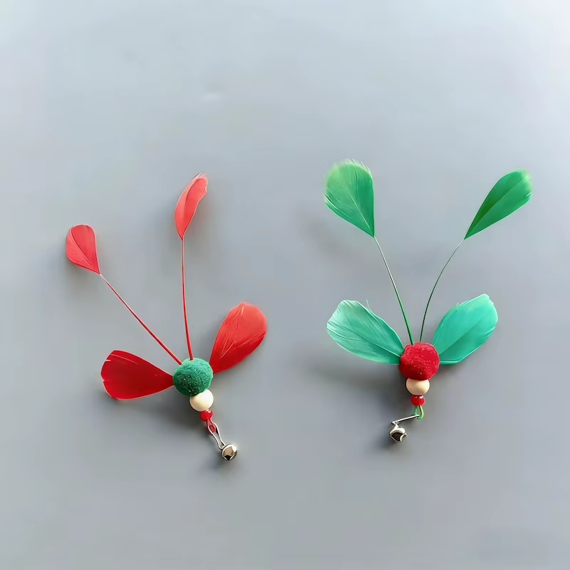 Varita intercambiable para gatos con repuestos de plumas e insectos - imagen 5