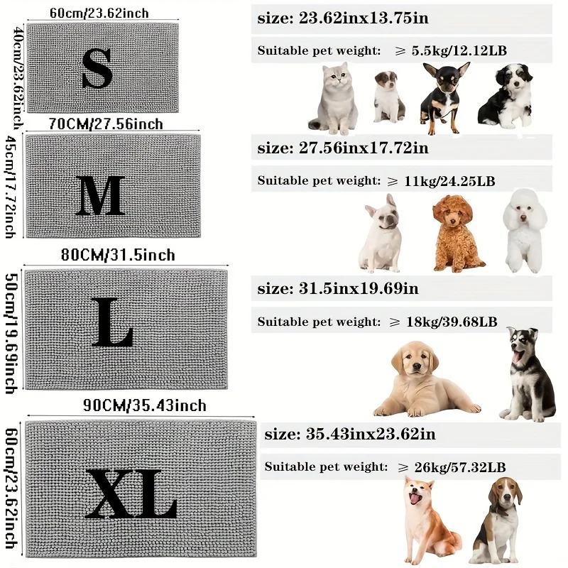 Felpudo de microfibra para perro absorción rápida