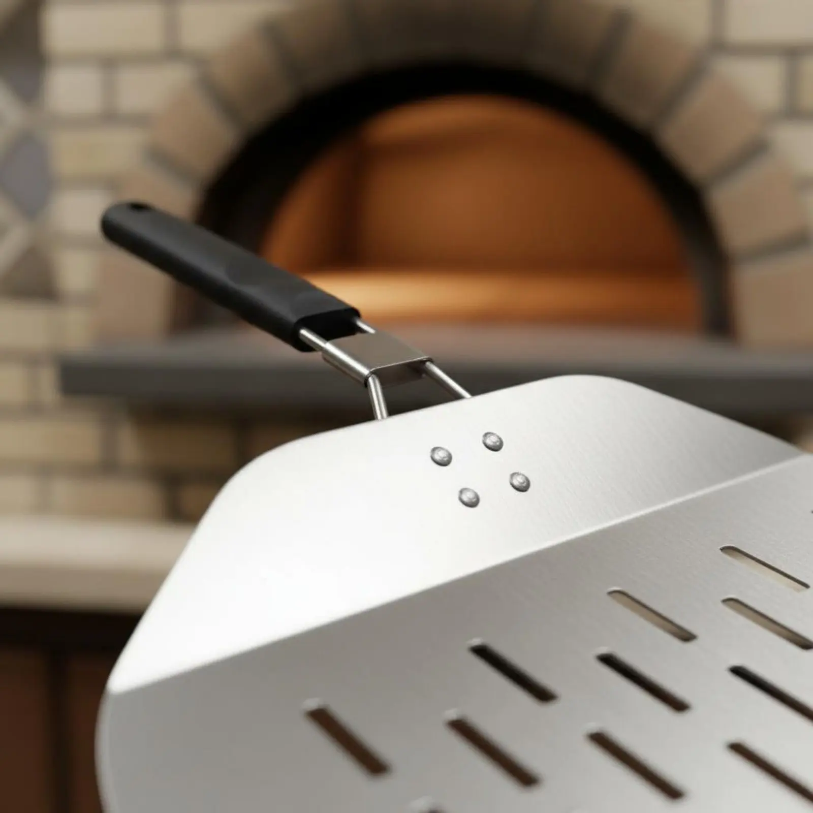 Pala para pizza de acero inoxidable con mango desmontable y plegable - imagen 2