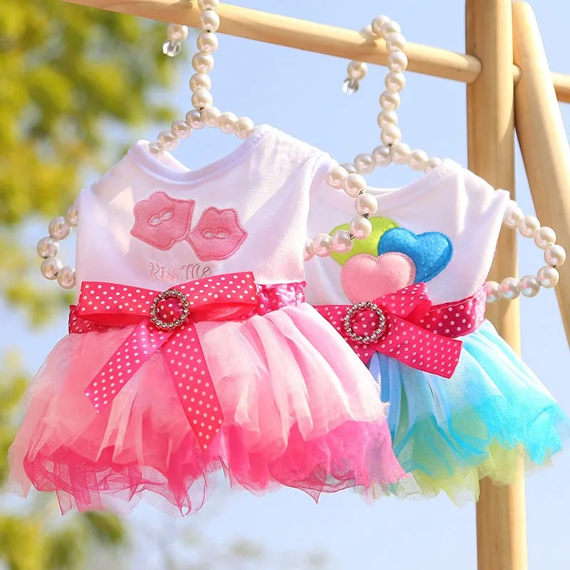 Vestido de verano con lazo para gatitas y perros pequeños, Chihuahua - imagen 3