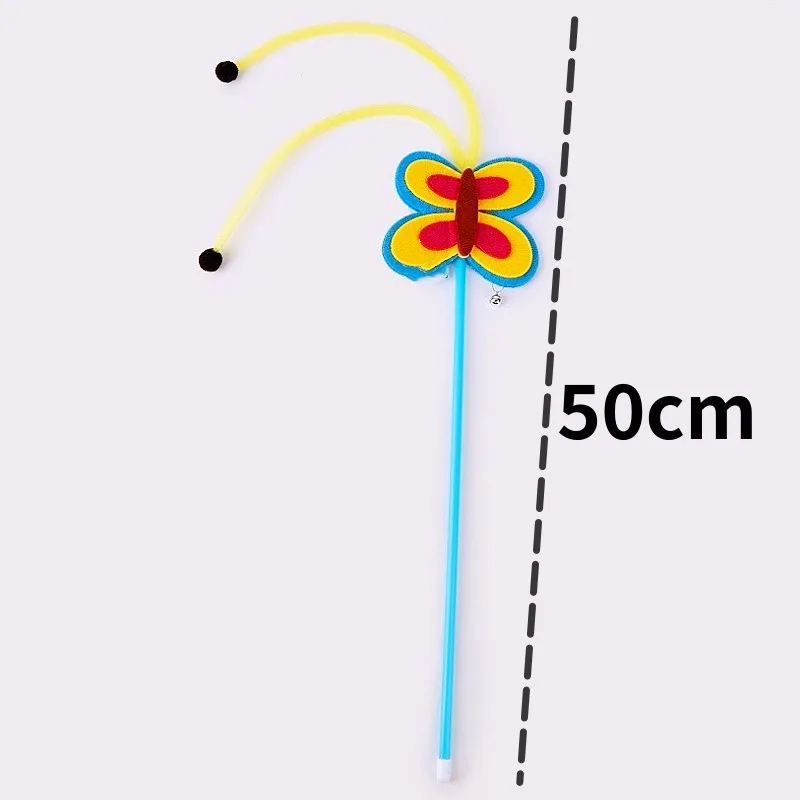 Juguete para gatos con varita interactiva de plumas y borlas campana - imagen 5