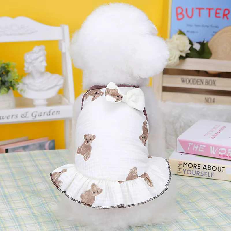 Vestido de verano con volantes para perros pequeños Yorkie