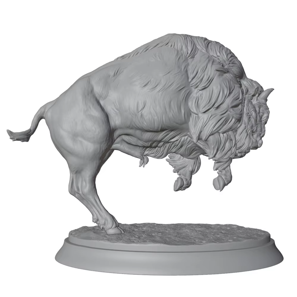 Figura Miniatura de Bisonte Norteamericano – Impresión en 3D - imagen 3