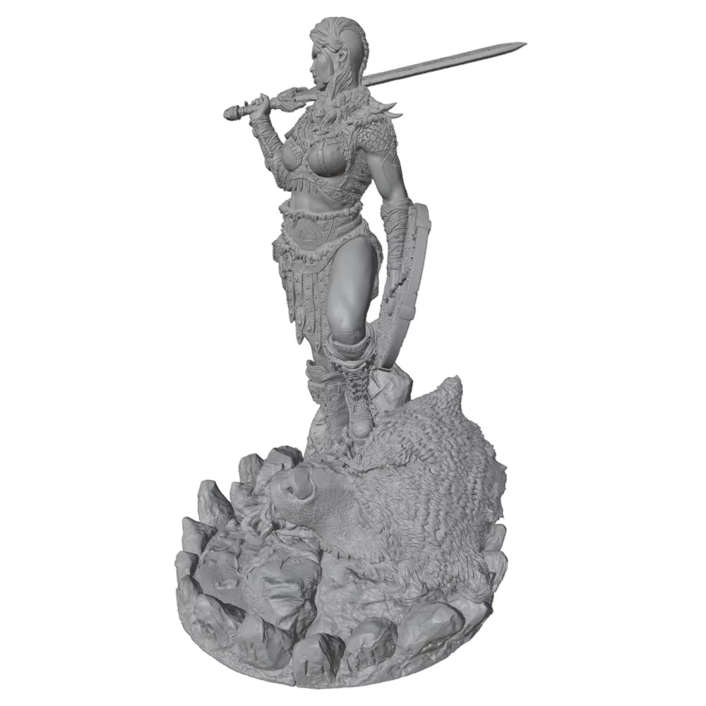 Figura Guerriera Femenina Resina 1/24 – Kit DIY Sin Pintar - imagen 2