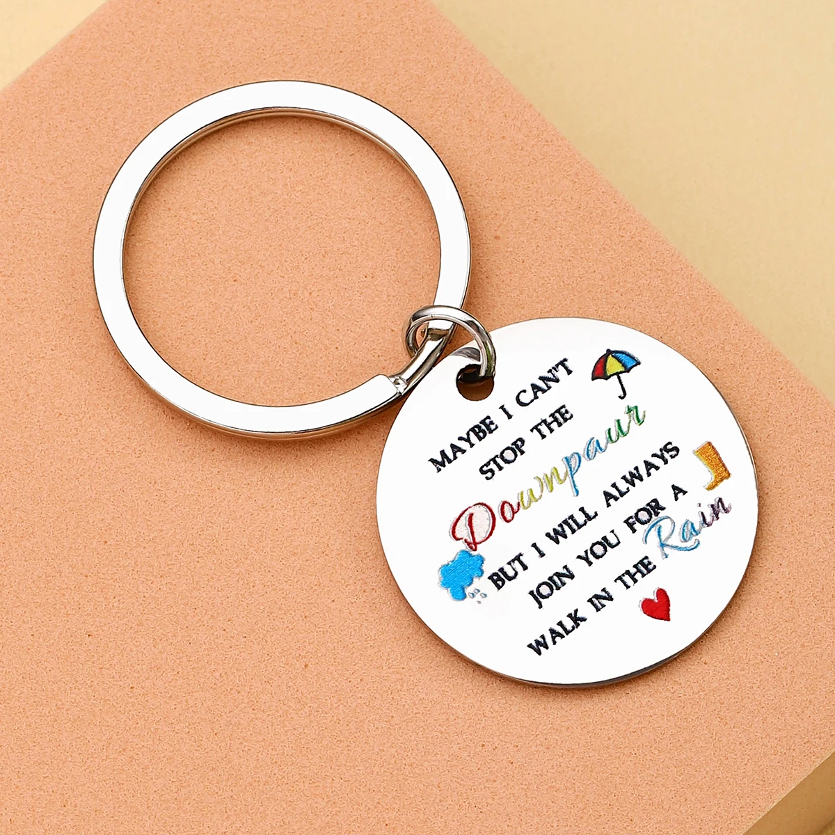 Llavero para mujer con frase de lluvia y unión, regalo original - imagen 2
