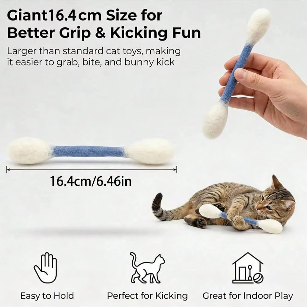 Varita interactiva para gatos en uso