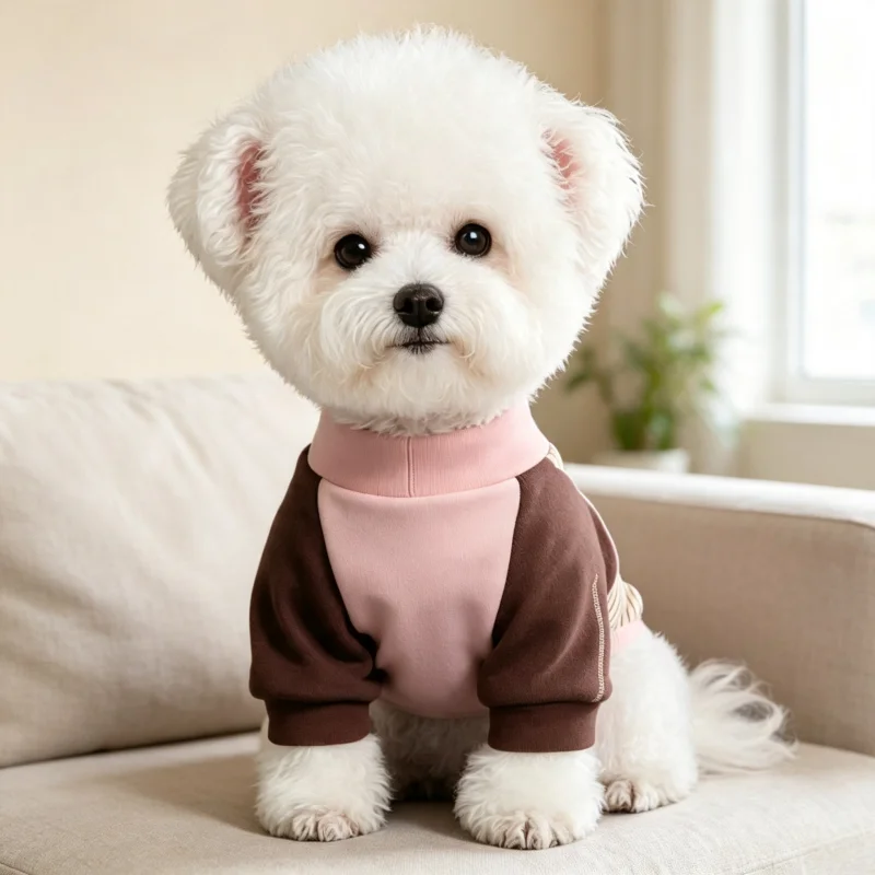 Sudadera con capucha para perro – Ropa corazón Bichón, cachorros, gato - imagen 2