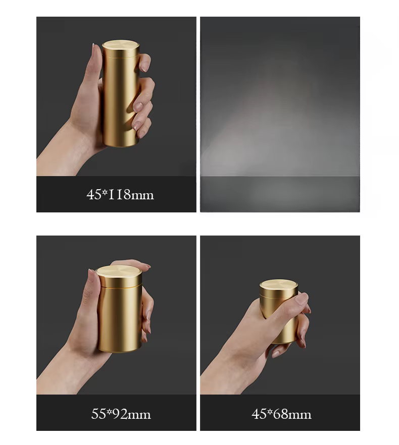 Urna de metal con diseño clásico para cenizas de mascotas