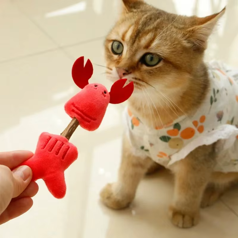 Juguete madera natural con hierba gatera para gatos – Limpieza dental - imagen 2