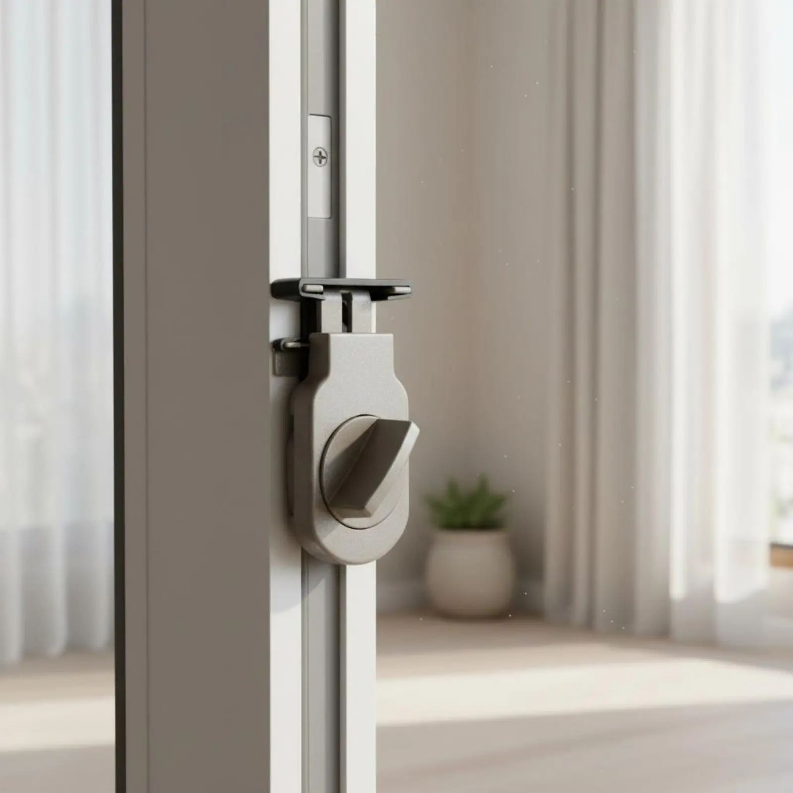 Cerradura de ventana de aluminio: pestillo de seguridad compacto