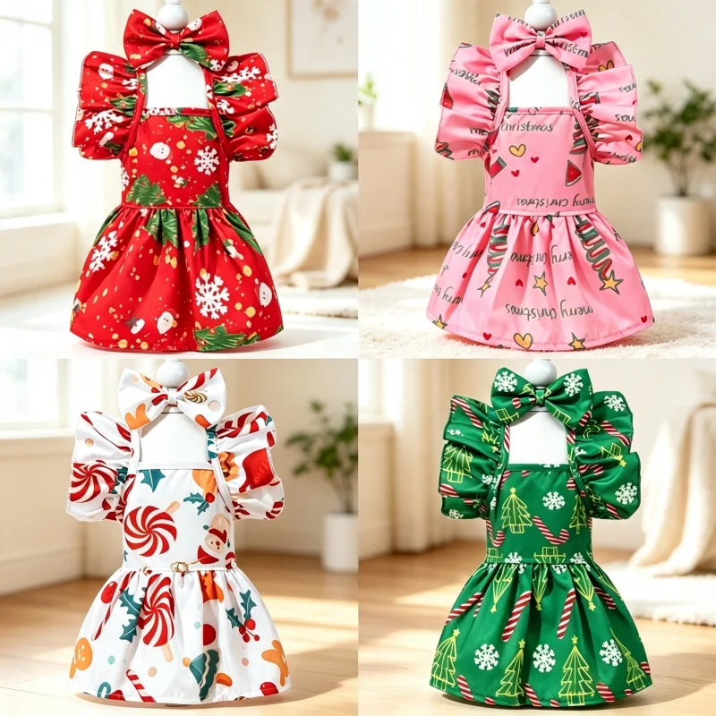 Vestido Navideño con Volantes para Gato y Perro – Falda Princesa - imagen 5