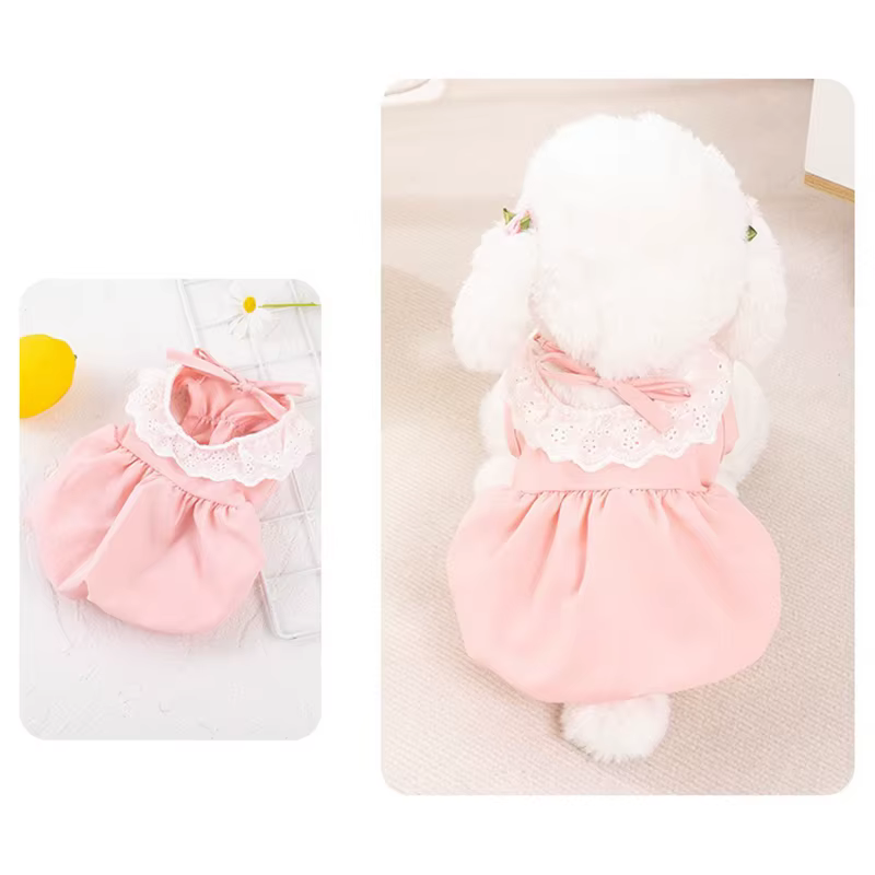 Vestido de verano estilo princesa con encaje para gatos y perros - imagen 5