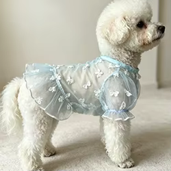 Vestido princesa para perro: verano lazo rojo y azul, Chihuahua