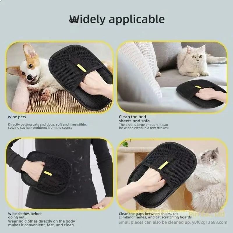 Guante elimina pelo doble cara para gatos y perros – cepillo limpieza - imagen 4
