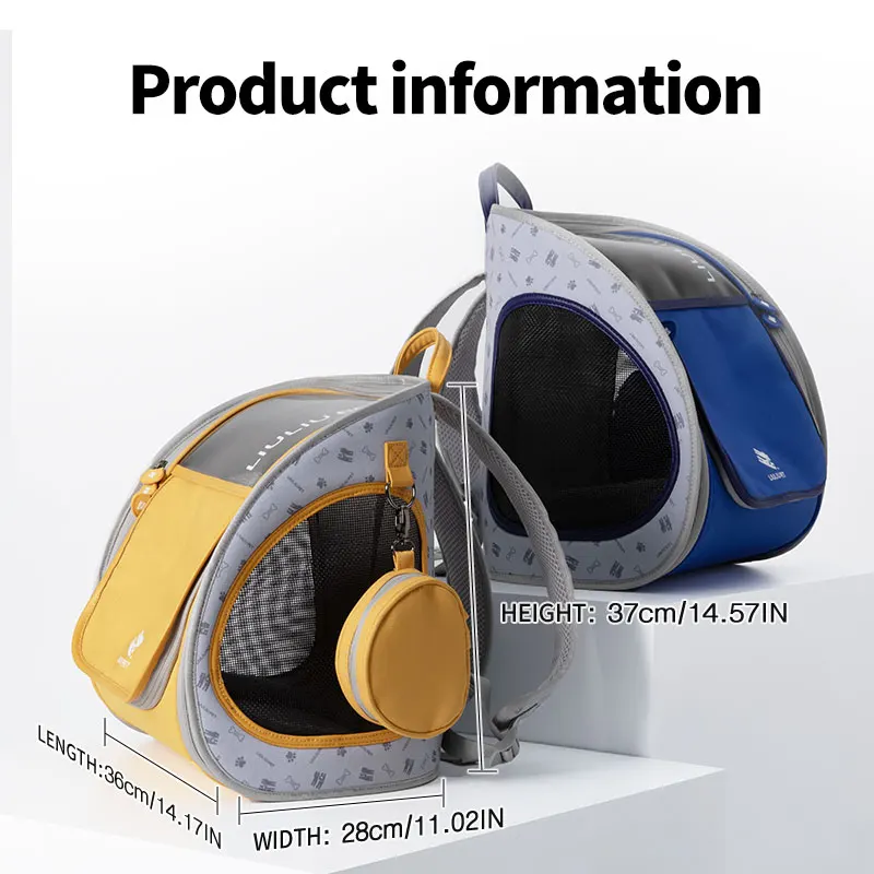 Mochila de transporte elegante para gatos y perros, plegable - imagen 2