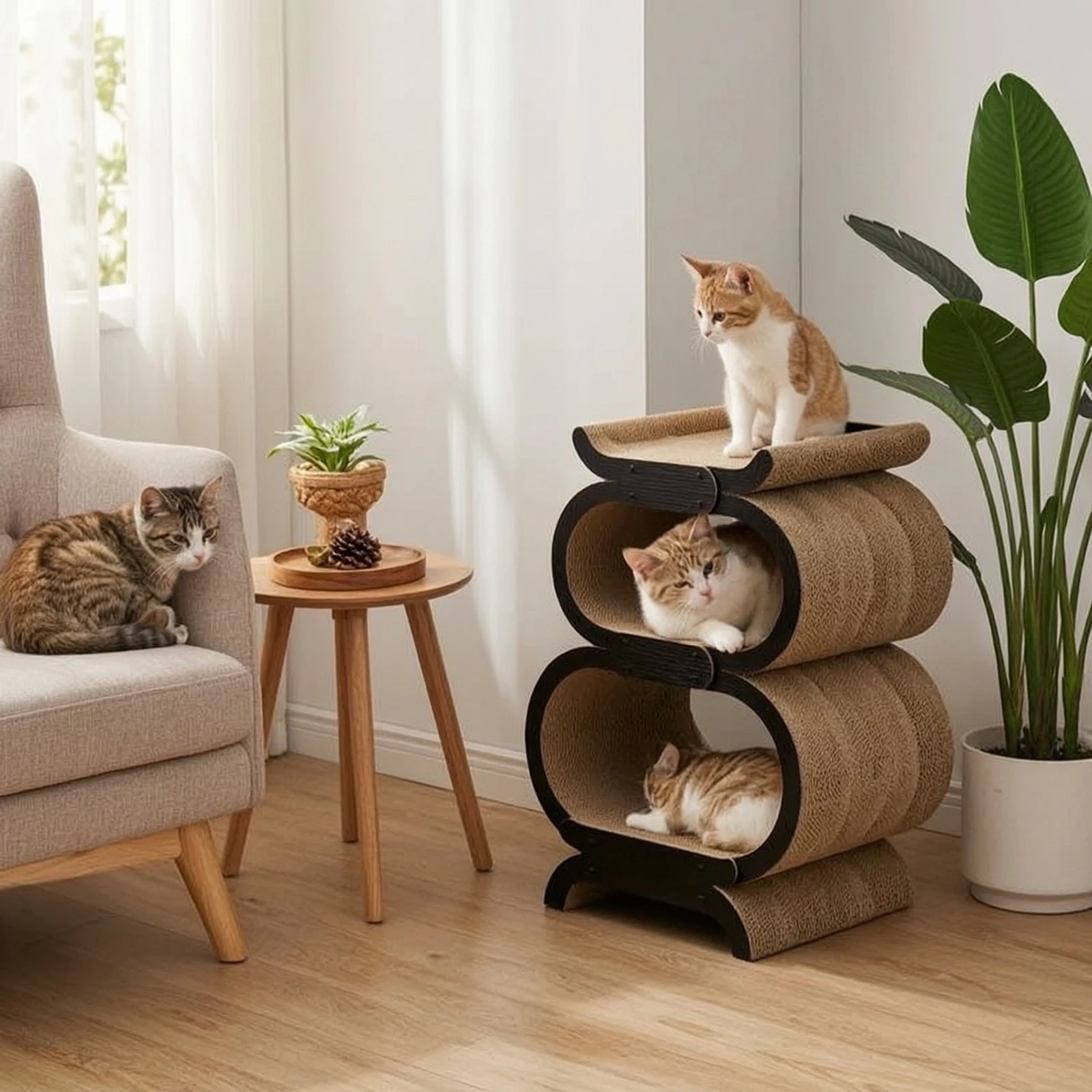 Rascador-cama para gato corrugado – Confort y rasca - imagen 5