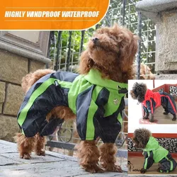 Impermeable con capucha para perros pequeños y cachorros