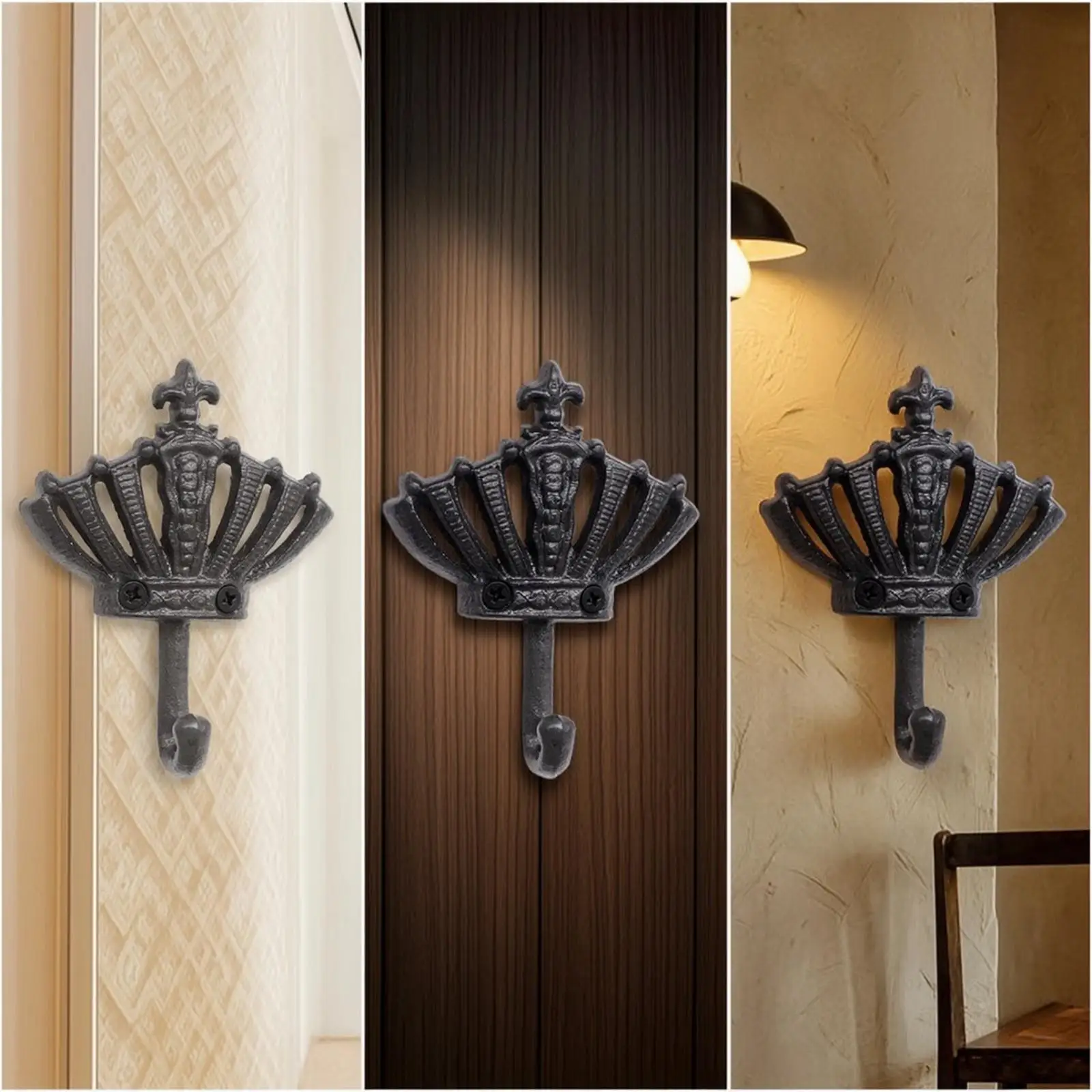 Gancho Decorativo Estilo Corona para Perros y Gatos – Soporte Pared hierro fundido - imagen 3