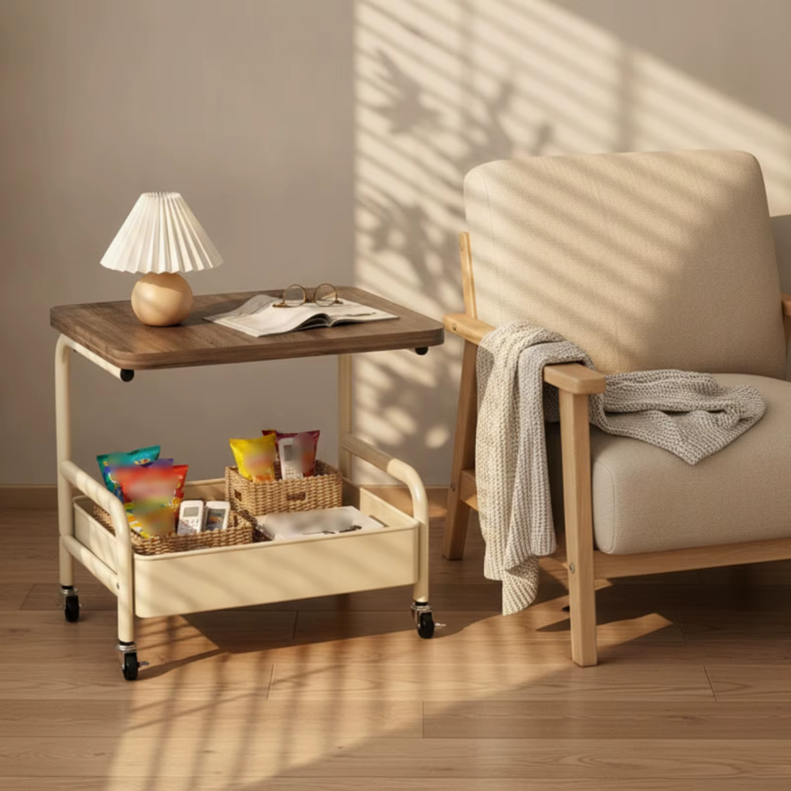 Carrito multiusos para gatos y perros con mesa lateral rodante - imagen 3