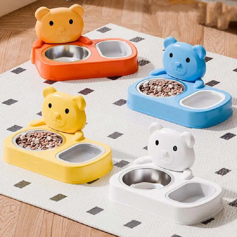 Comedero Doble Acero Inoxidable para Perros y Gatos – Antideslizante - imagen 3