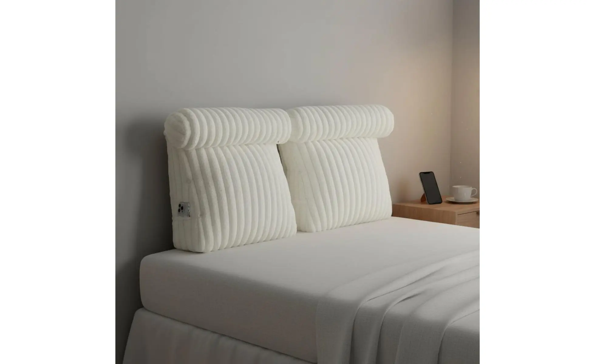 Almohada de estudio ergonómica en uso sobre la cama