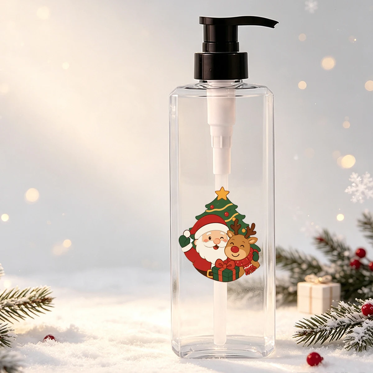 Dispensador de Jabón para Baño con Bomba de Presión – Botella Recargable Transparente - imagen 5