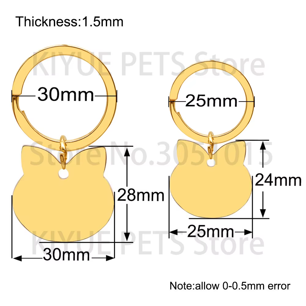 Etiqueta Antipérdida Personalizada para Perros y Gatos – Grabado en Acero Inoxidable