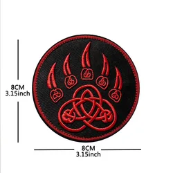 Parche Táctico Pata de Lobo Vikingo – Insignia Bordada con Velcro