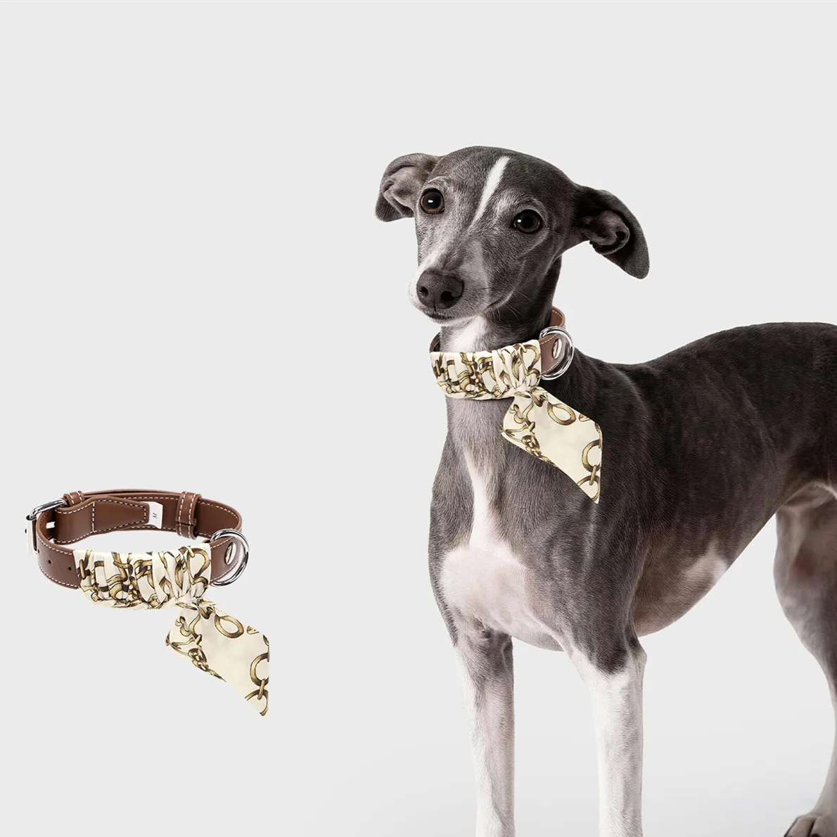 Collar de cuero con corbata para perro – Elegante y ajustable - imagen 3