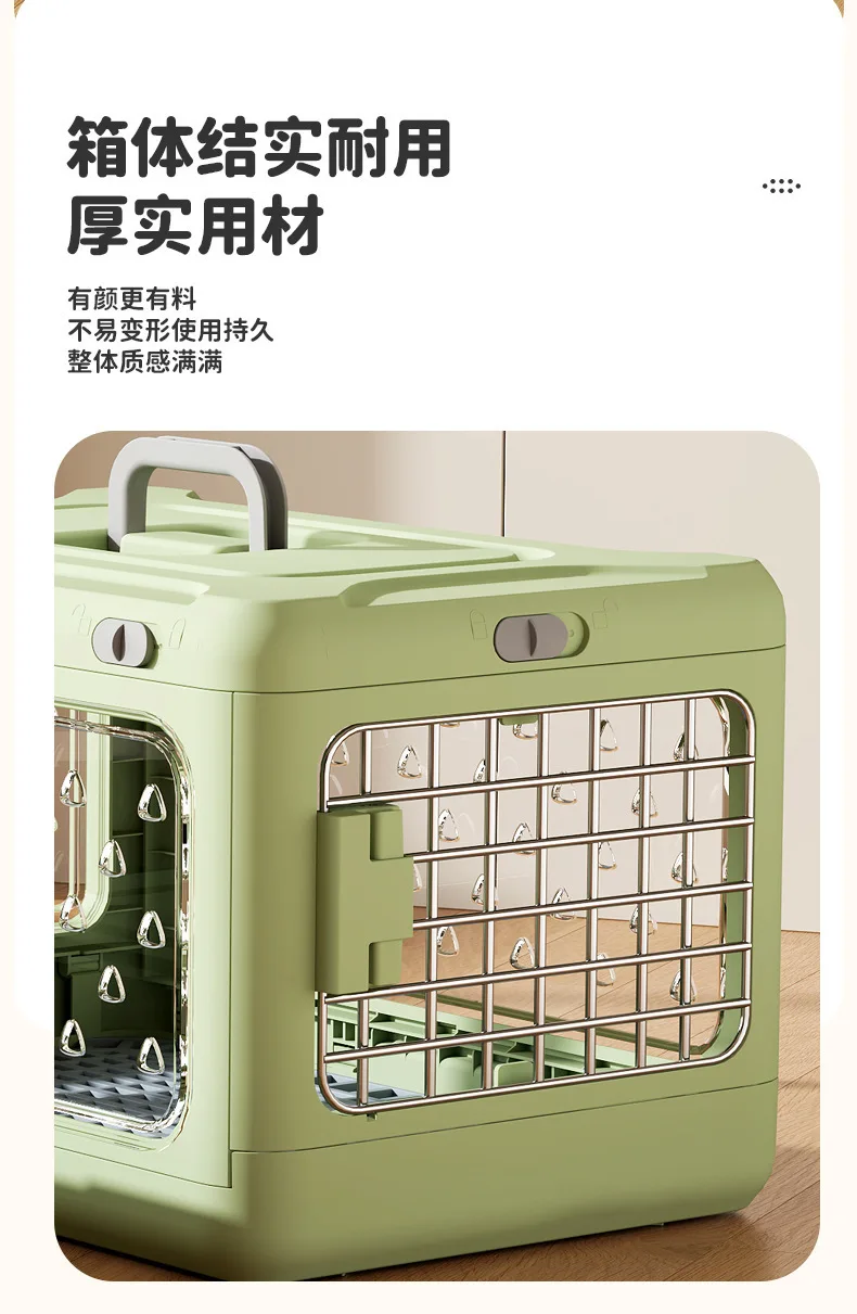 Caja transparente a cuadros para gatos en uso