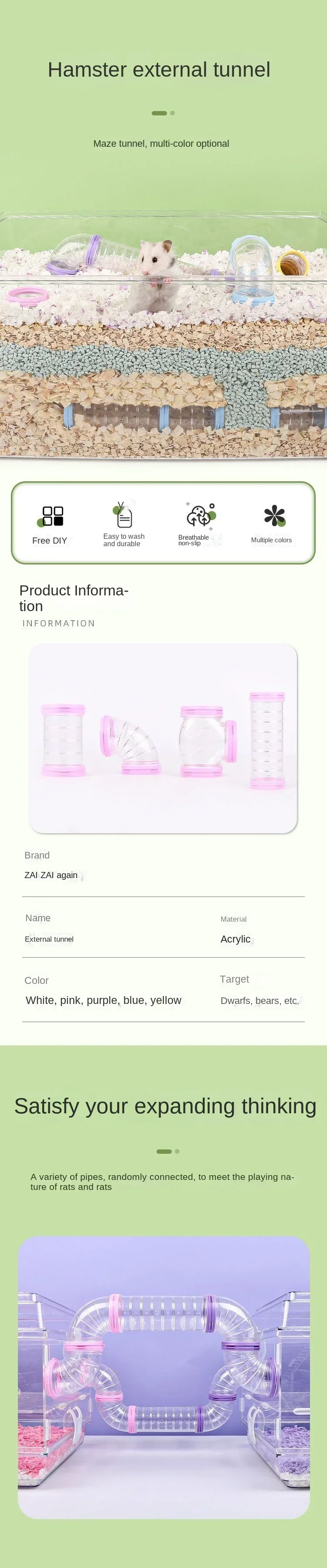 Tubo de conexión para hámster en configuración de laberinto