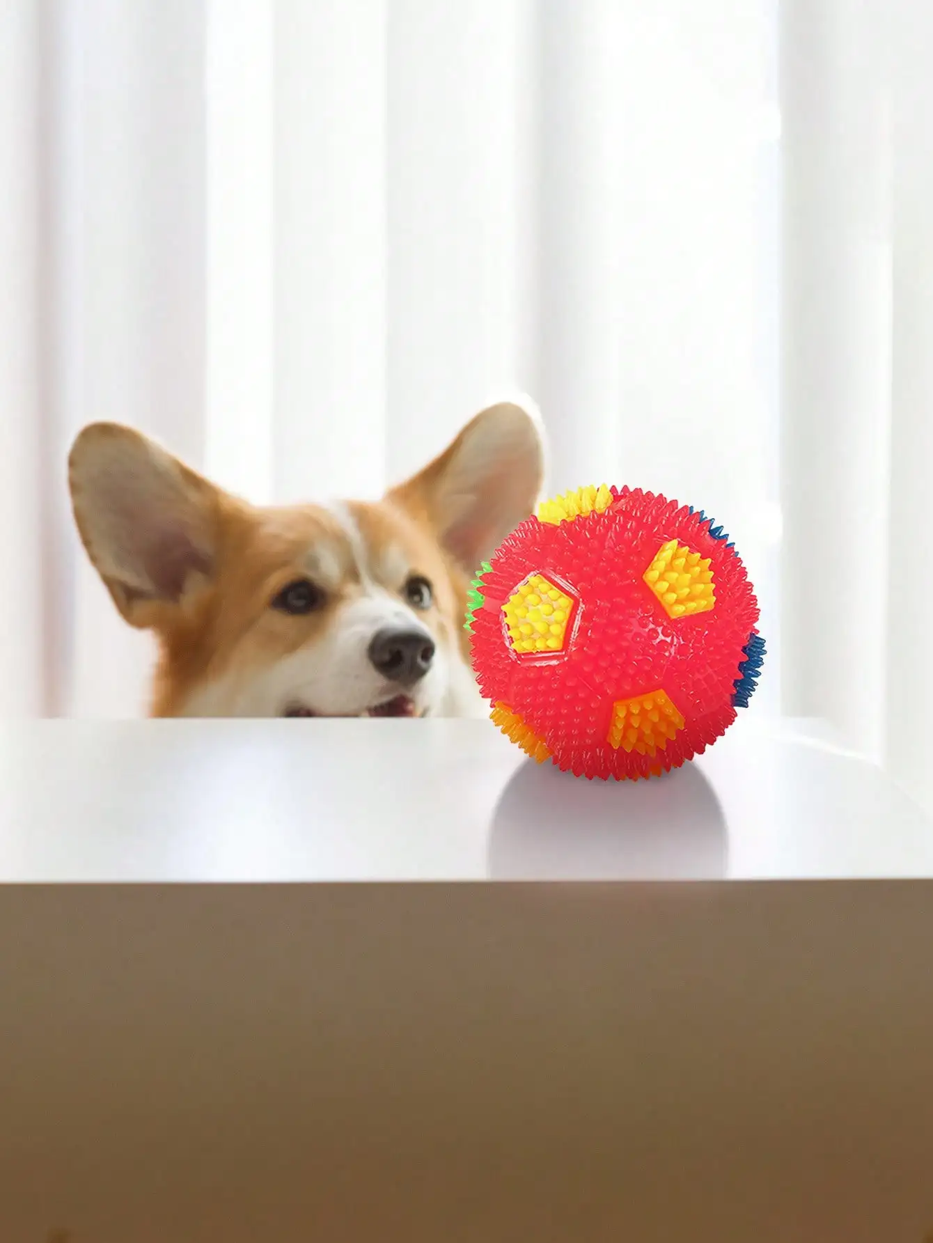 Mini pelota de fútbol geométrica para perros