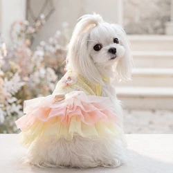 Camisola de verano elegante para perros pequeños, encaje ligero