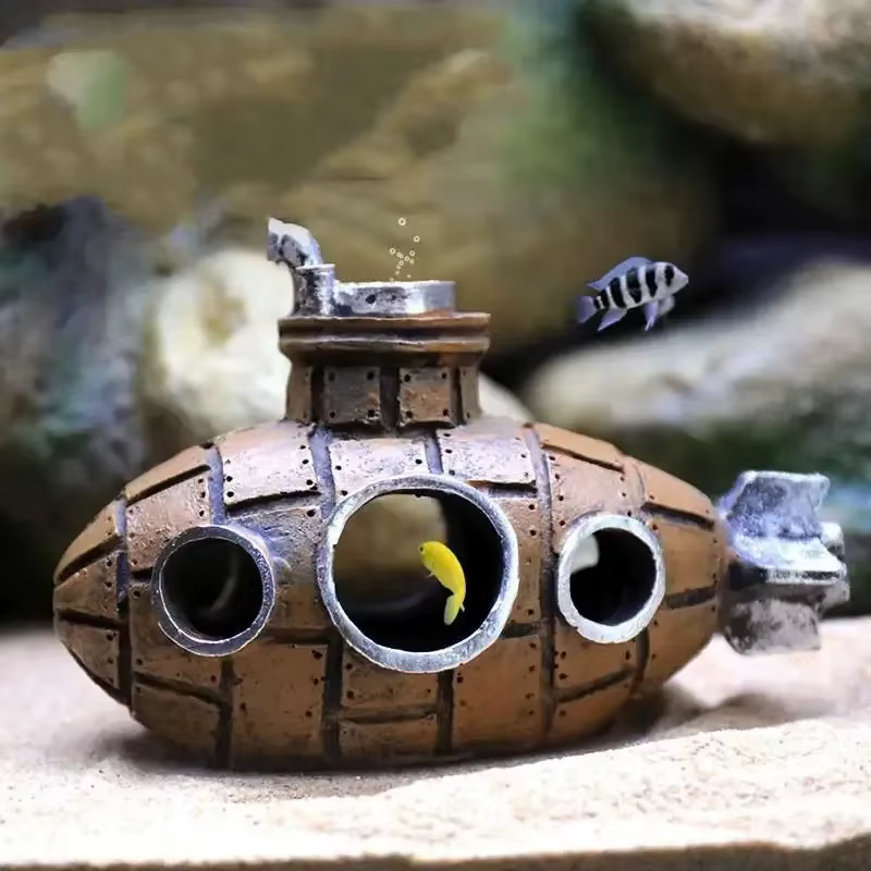 Adorno acuario submarino: cueva escondite para peces y gambas - imagen 2