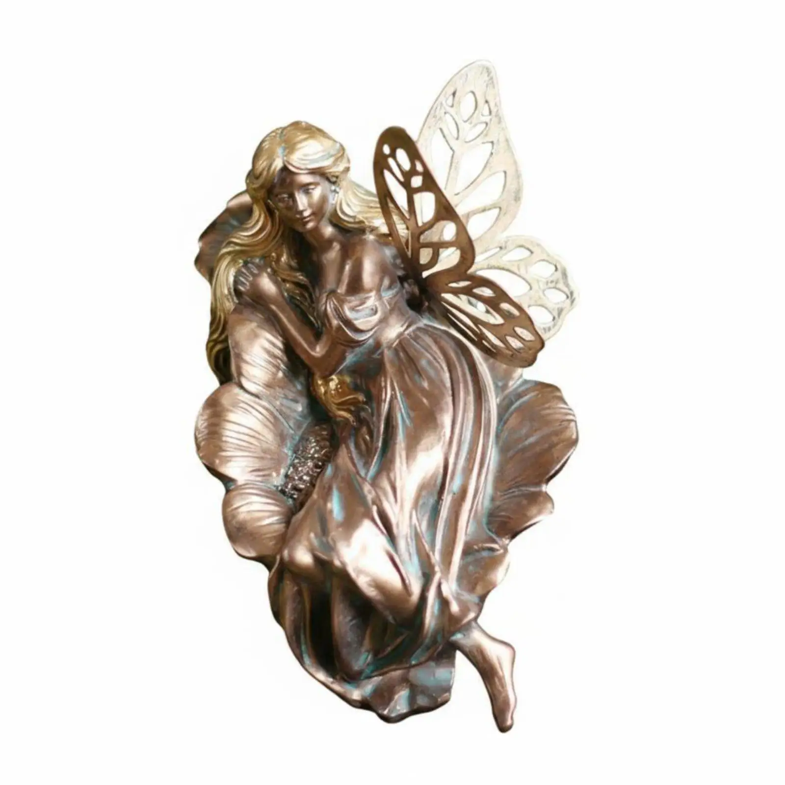 Figura Hada Bronce Artesanal Decoración Jardín y Balcón - imagen 3