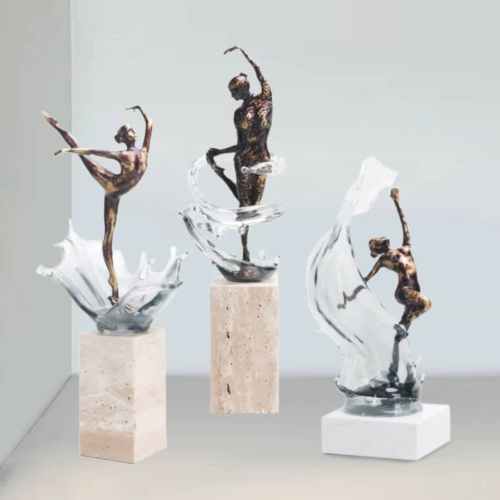 Figura de bailarina artística para mesa, adorno coleccionable de oficina