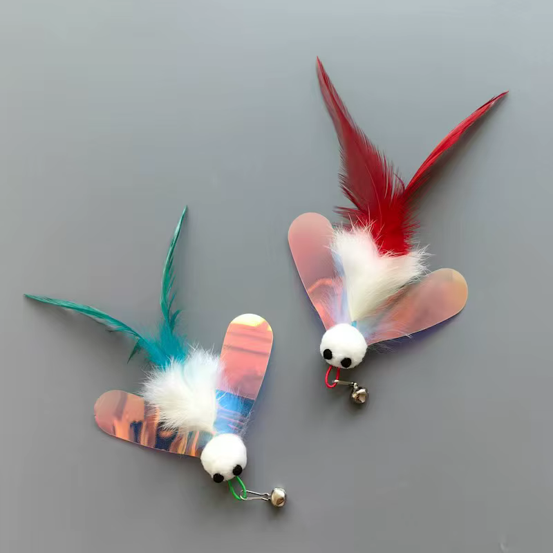 Juguetes para gatos con plumas en forma de abeja - imagen 2