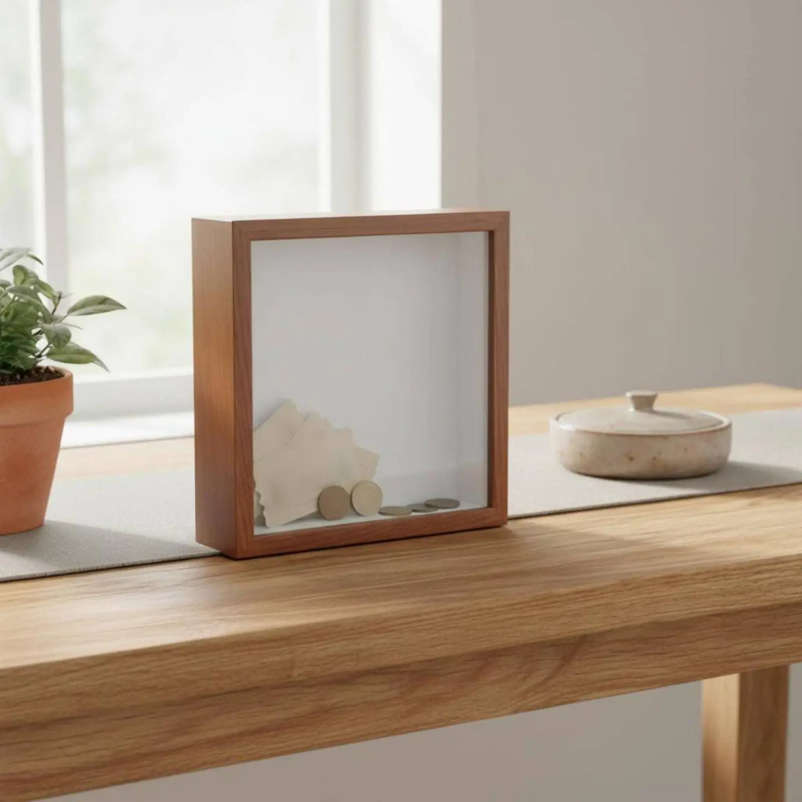 Decoración final con vitrina porta recuerdos
