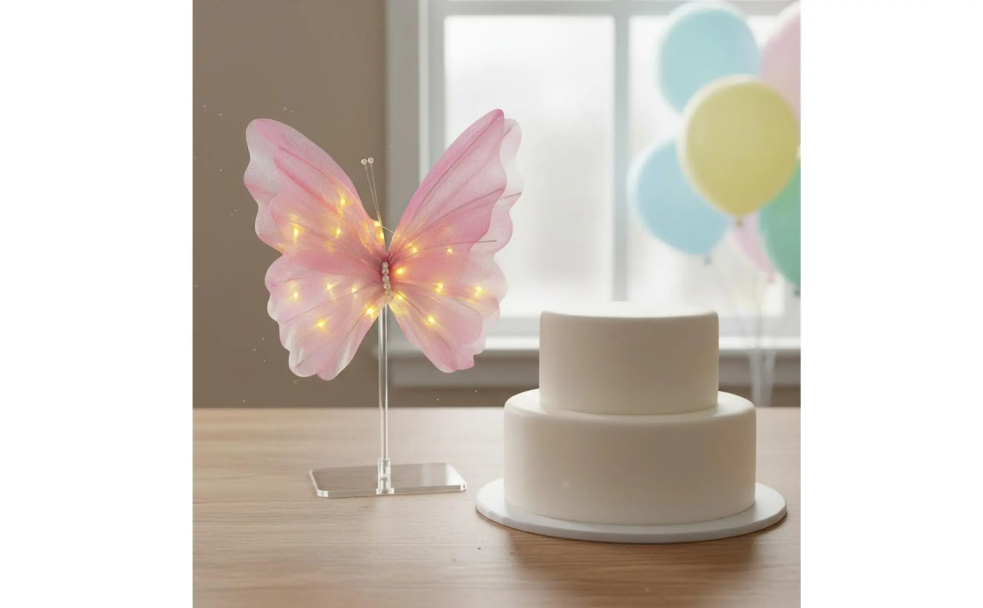 Luces LED de mariposa de 3 piezas con alas translúcidas