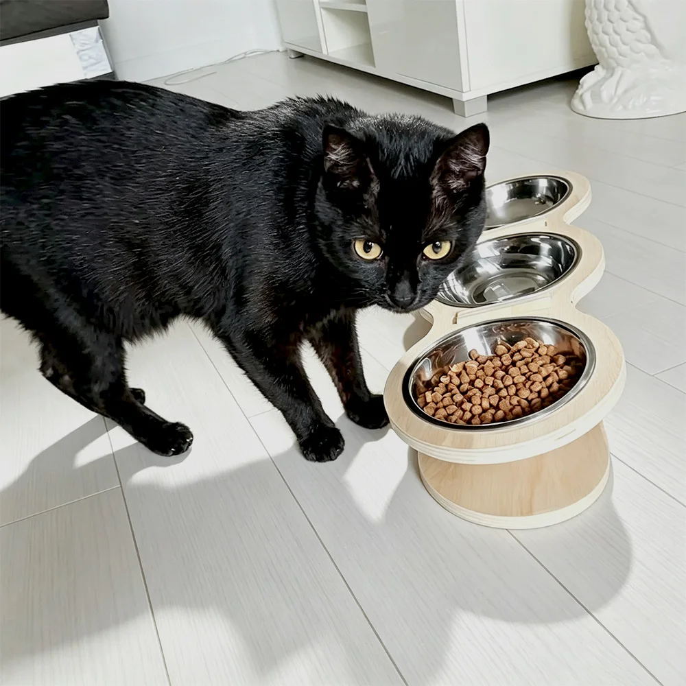 Comedero Ajustable con Tazones Acero para Gatos y Perros - imagen 2