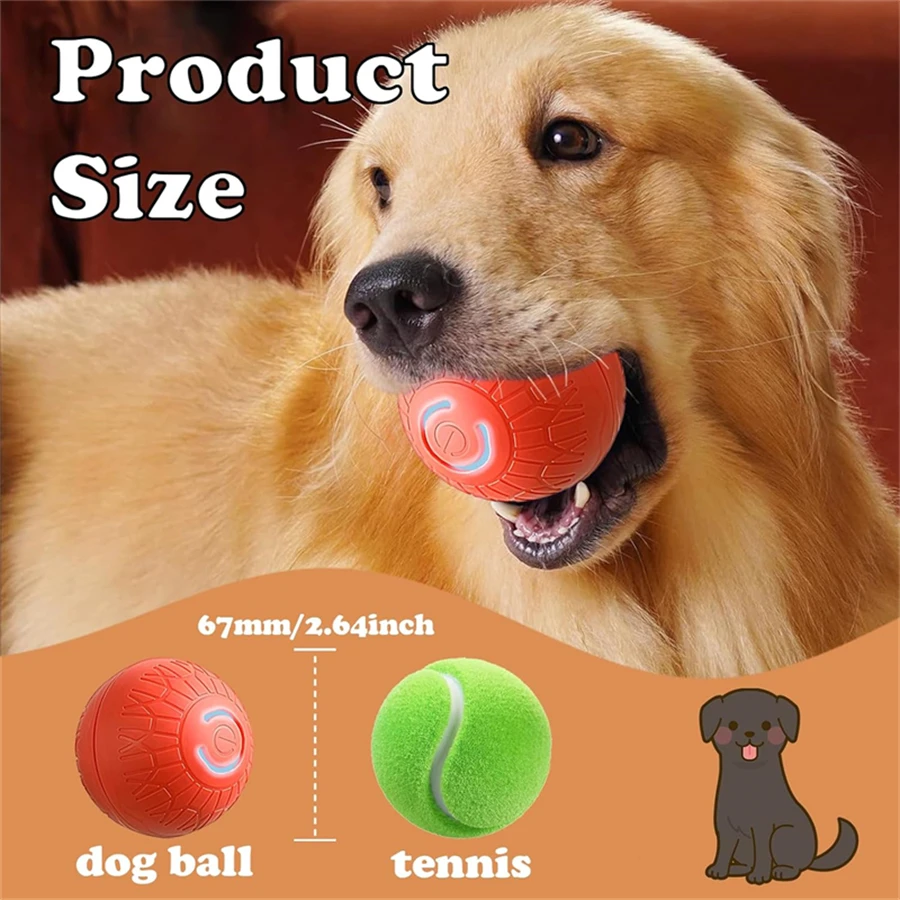 Pelota inteligente interactiva para perros – Recargable USB y masticable - imagen 2
